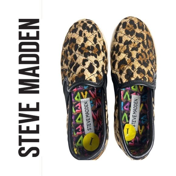 Steve Madden Girls Leopard Print Slip On Shoes - Size 1‎ - Picture 4 of 4